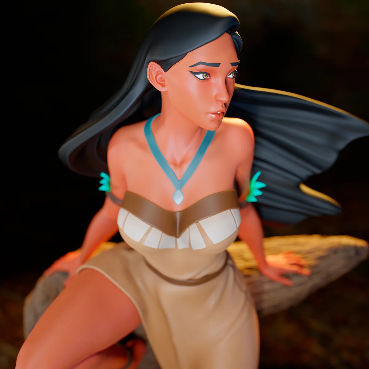 Pocahontas | Fan Art | 3D Printed Resin Model Garage Kit | *Un-Painted* | Momoji 8