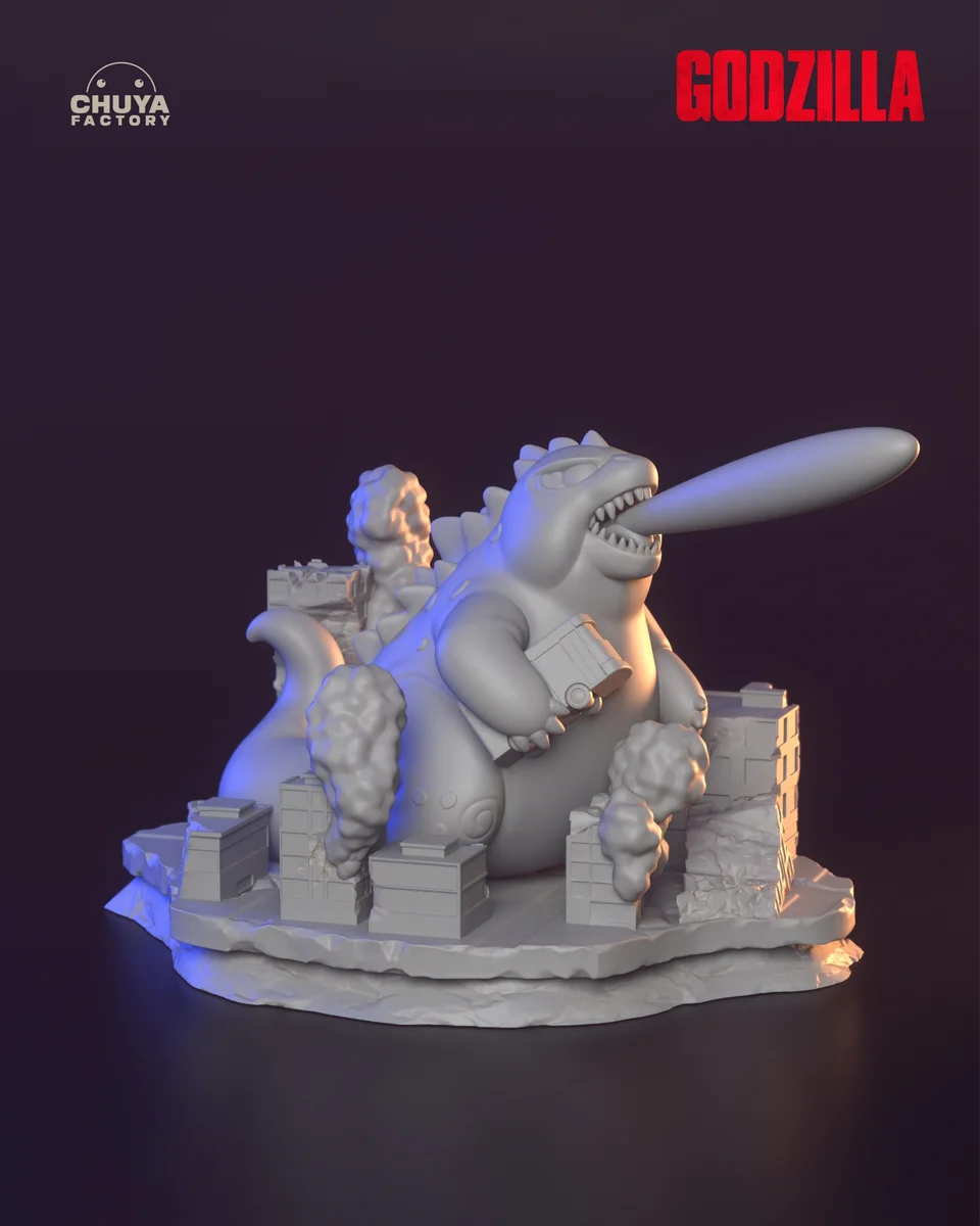 Chibi Godzilla | Fan Art | 3D Printed Resin Model Garage Kit | *Un-Painted* | Chuya Factory 9