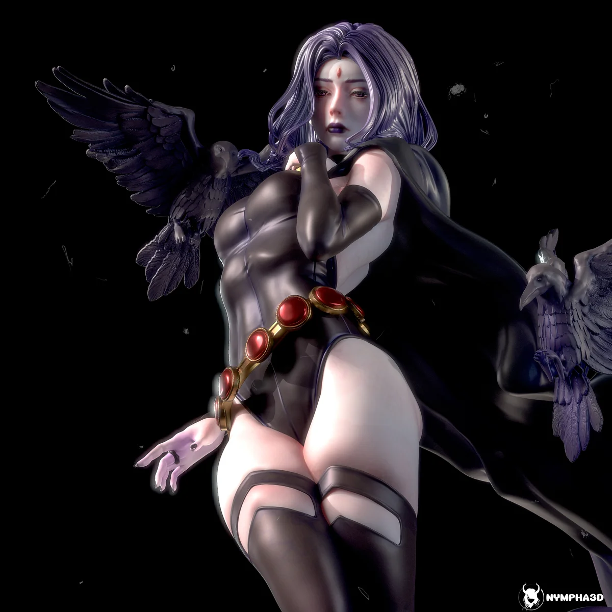 Raven | Fan Art | 3D Printed Resin Model Garage Kit | *Un-Painted* | Nympha3D 9