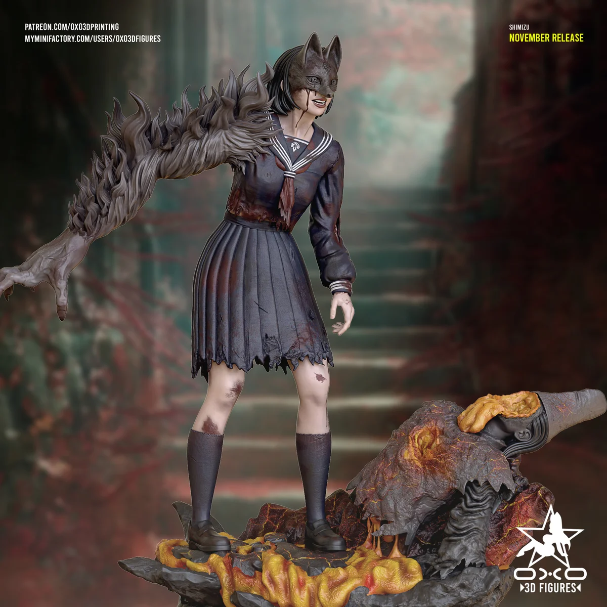 Shimizu Hinako | Fan Art | 3D Printed Resin Model Garage Kit | *Un-Painted* | OXO3D 3