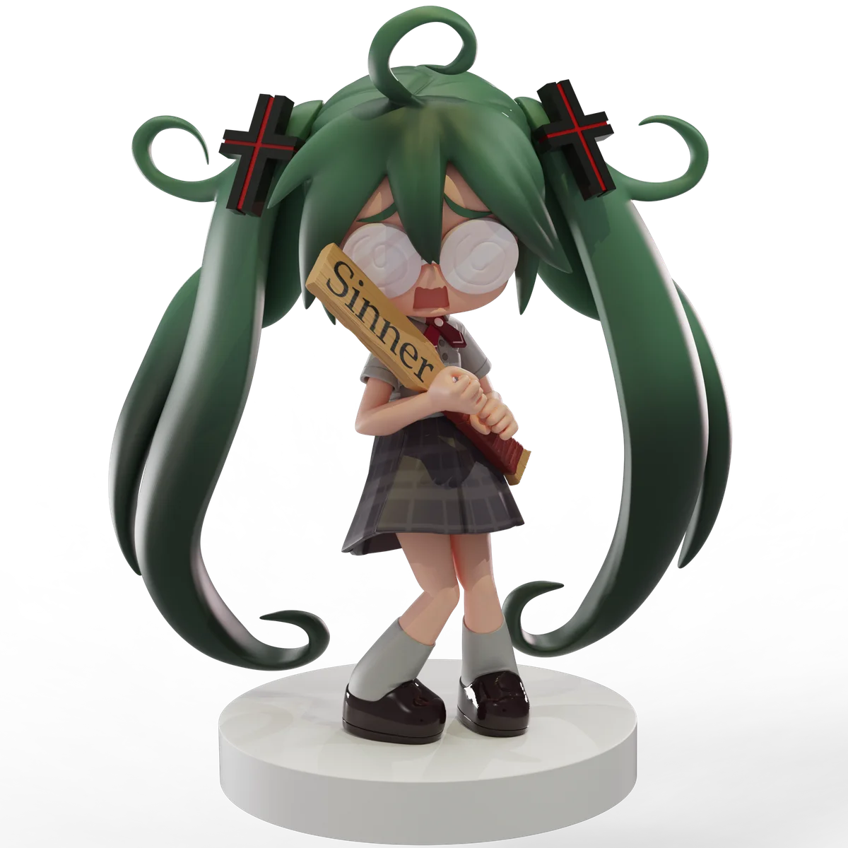 Chibi Miku | Fan Art | 3D Printed Resin Model Garage Kit | *Un-Painted* | Yoru Studio 3