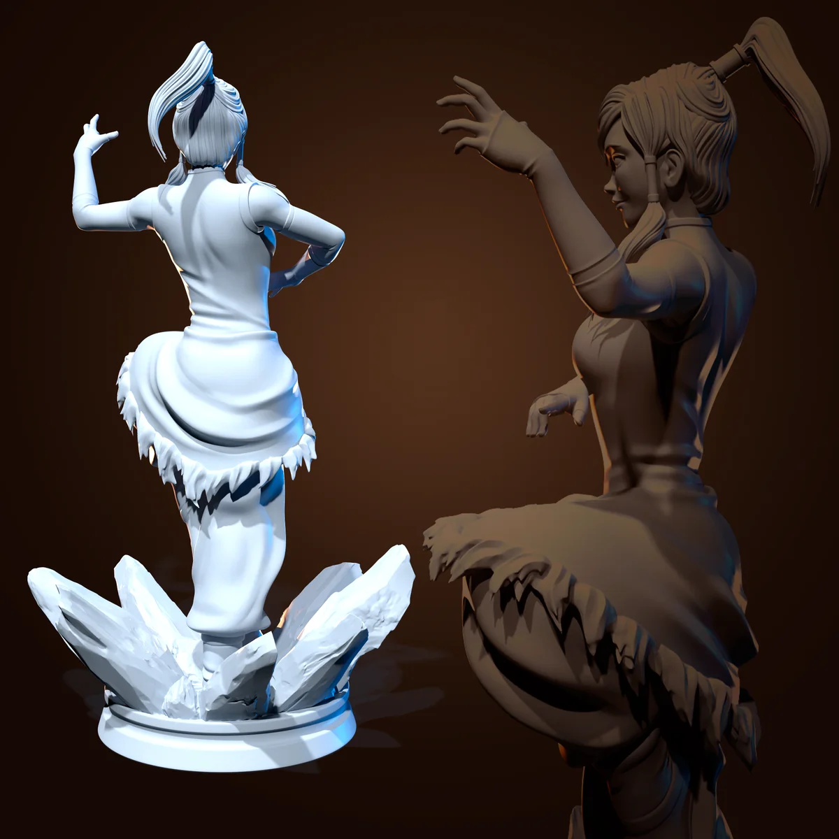 Korra | Fan Art | 3D Printed Resin Model Garage Kit | *Un-Painted* | H3LL Creator 5