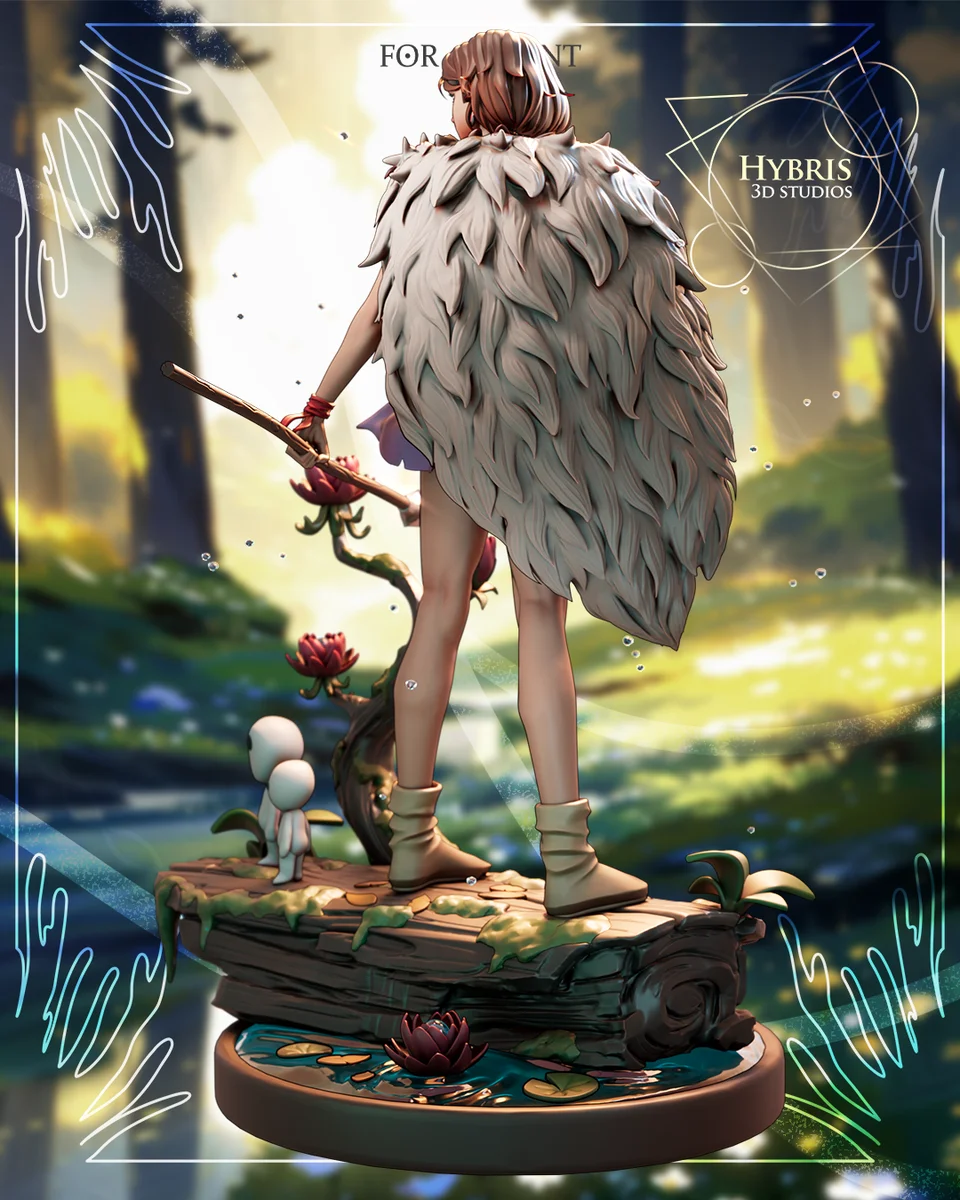 Princess Mononoke | Fan Art | 3D Printed Resin Model Garage Kit | *Un-Painted* | Hybris Studios 11