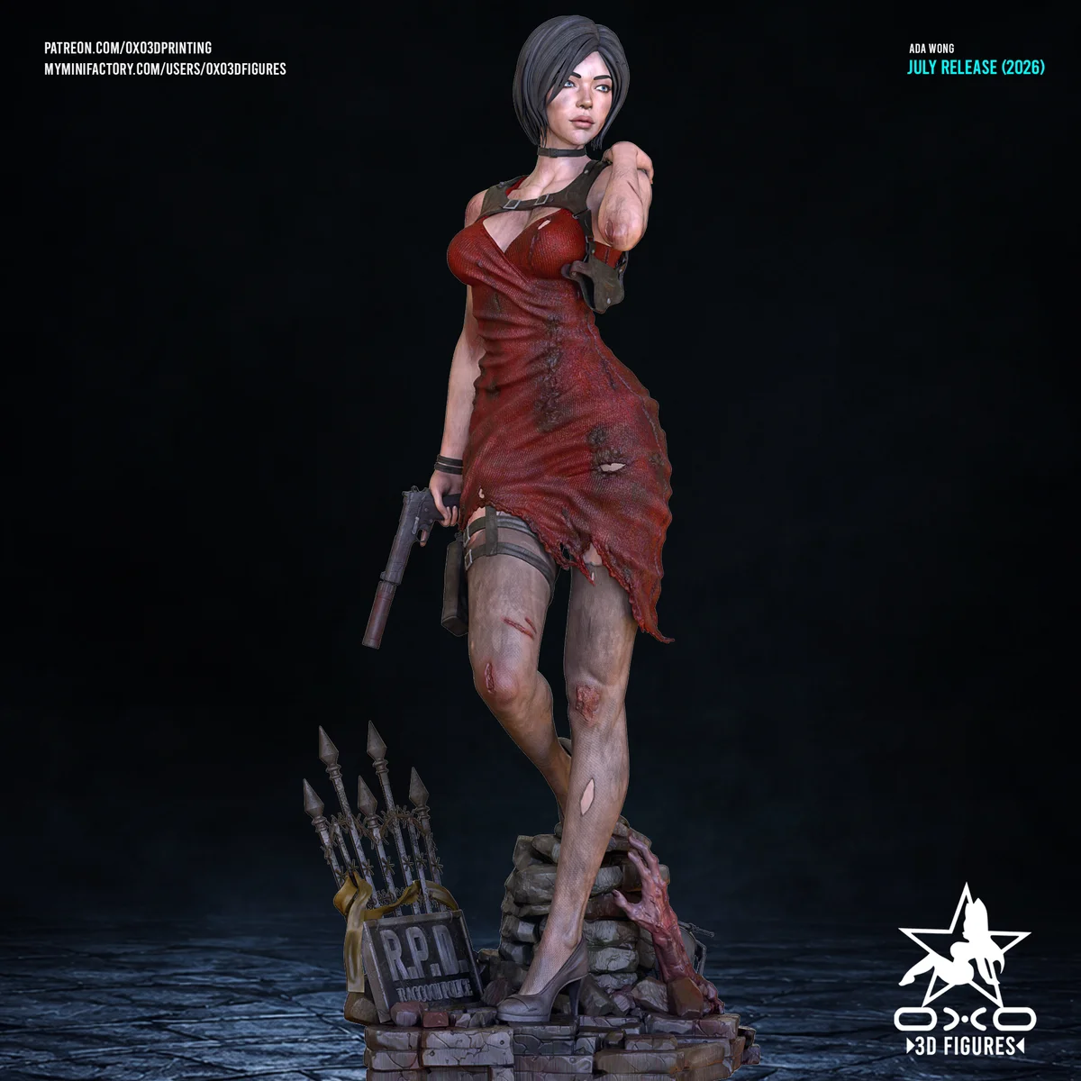 Ada Wong | Fan Art | 3D Printed Resin Model Garage Kit | *Un-Painted* | OXO3D 3
