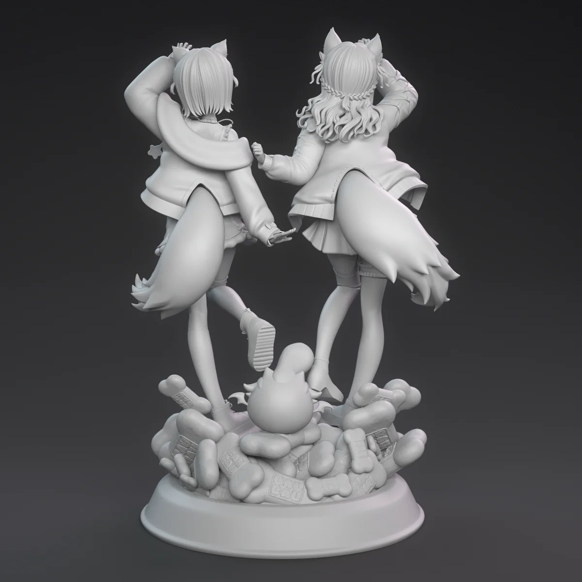 Fuwamoco | Fan Art | 3D Printed Resin Model Garage Kit | *Un-Painted* | Inari Figure 8