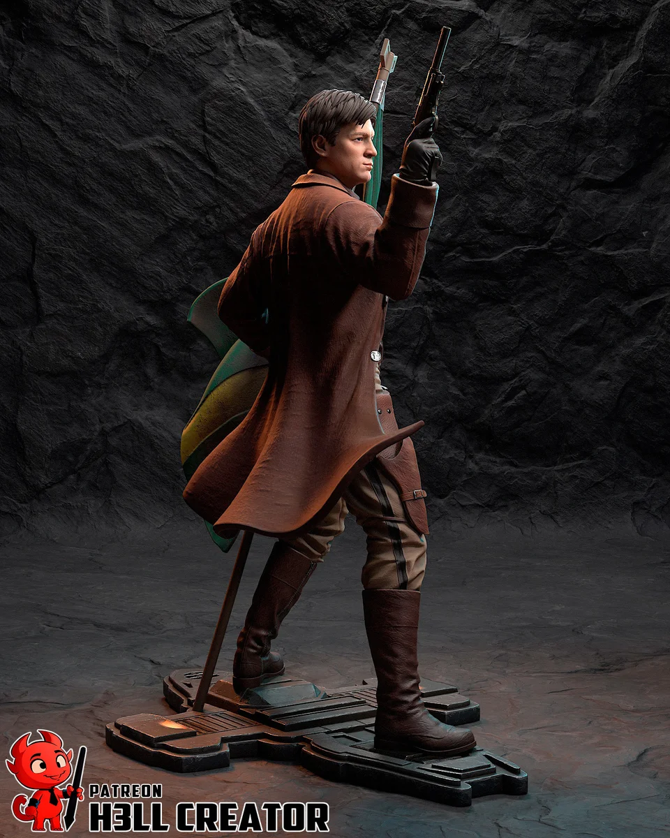 Captain Malcolm Reynolds | Fan Art | 3D Printed Resin Model Garage Kit | *Un-Painted* | H3LL Creator 6
