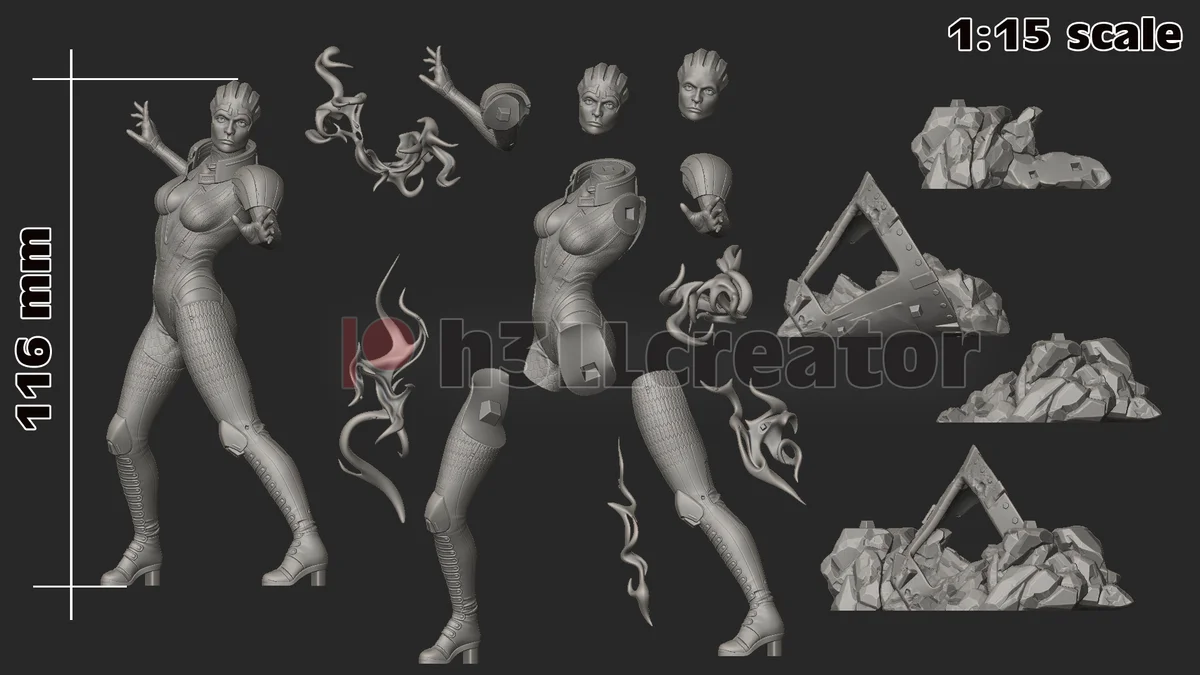 Samara | Fan Art | 3D Printed Resin Model Garage Kit | *Un-Painted* | H3LL Creator 10