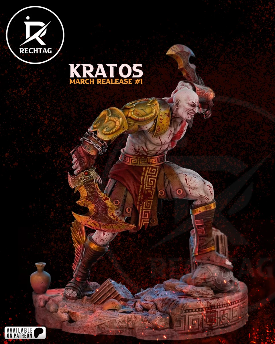 Kratos | Fan Art | 3D Printed Resin Model Garage Kit | *Un-Painted* | Rechtag 5
