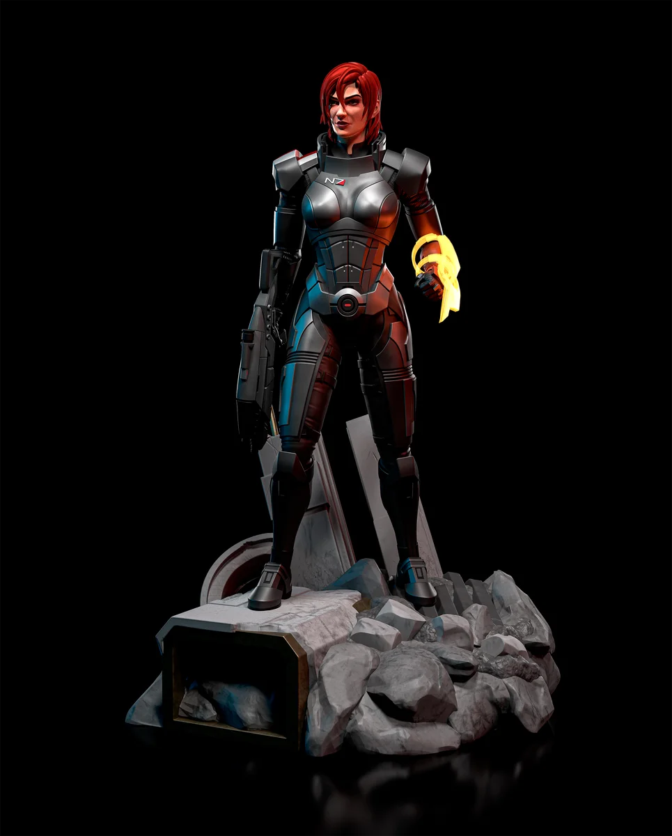 Commander Shepard Female | Fan Art | 3D Printed Resin Model Garage Kit | *Un-Painted* | H3LL Creator