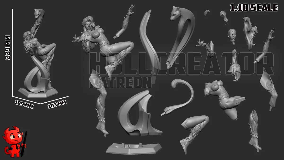 Black Cat | Fan Art | 3D Printed Resin Model Garage Kit | *Un-Painted* | H3LL Creator 13