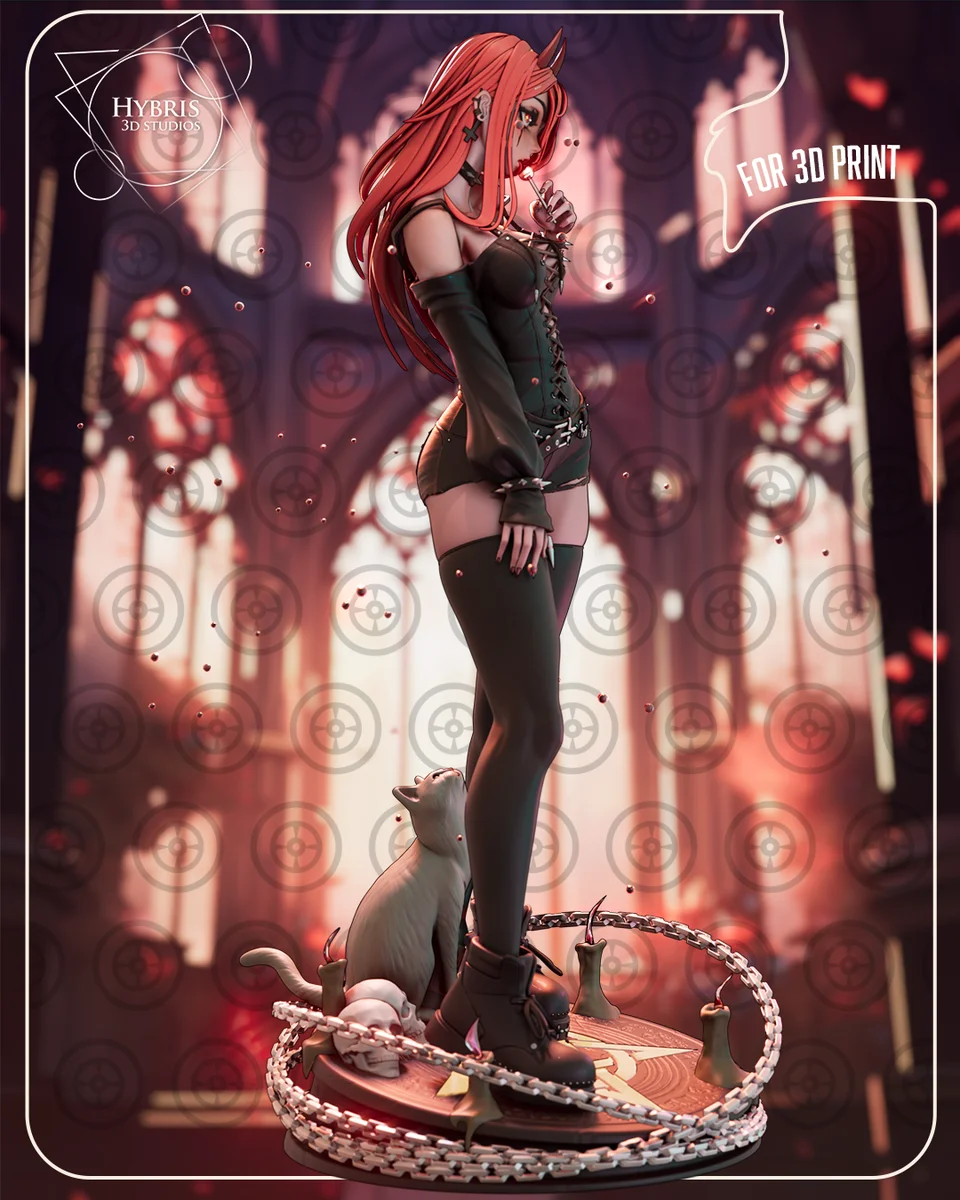 Goth Power | Fan Art | 3D Printed Resin Model Garage Kit | *Un-Painted* | Hybris Studios 5