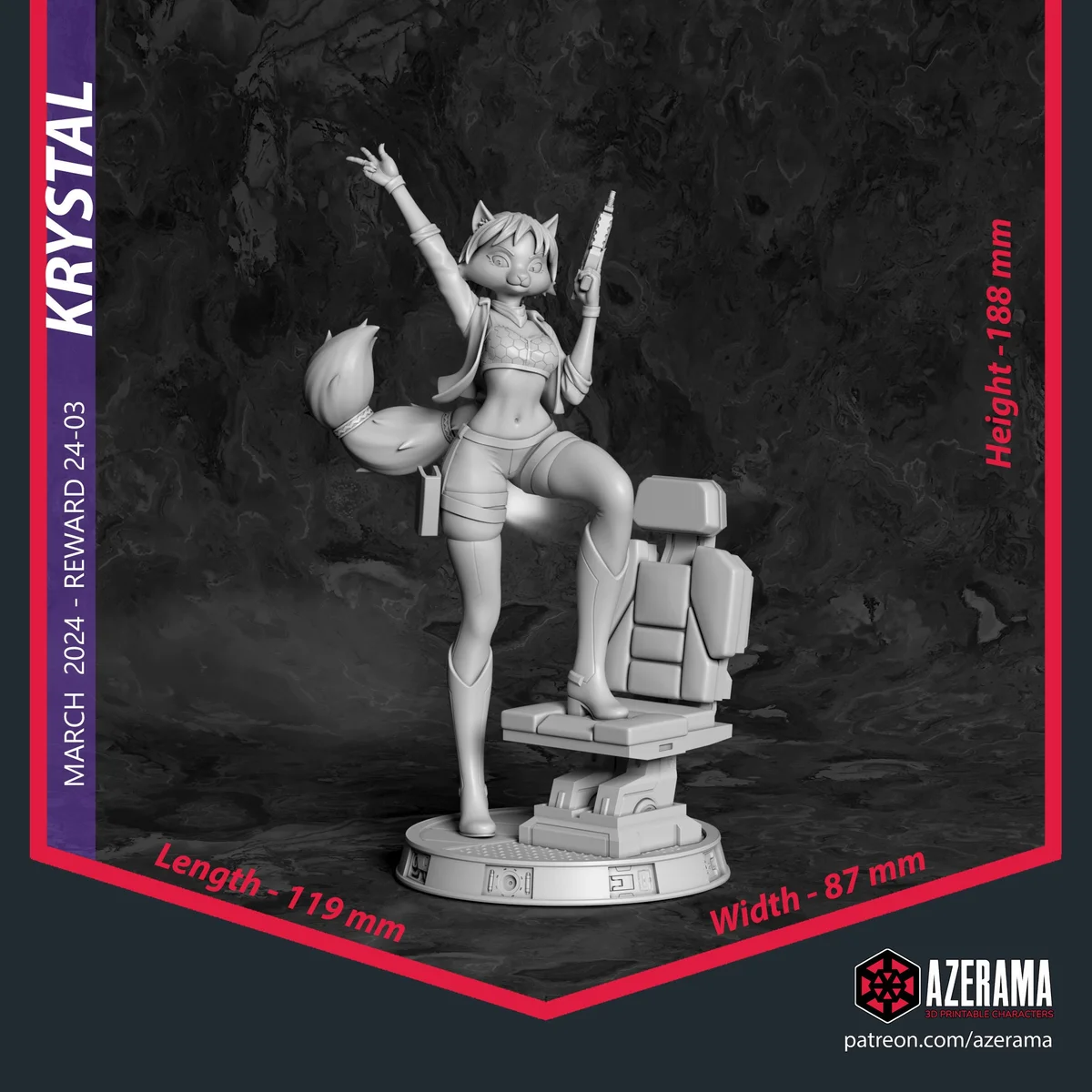 Fox | Fan Art | 3D Printed Resin Model Garage Kit | *Un-Painted* | Azerama 5