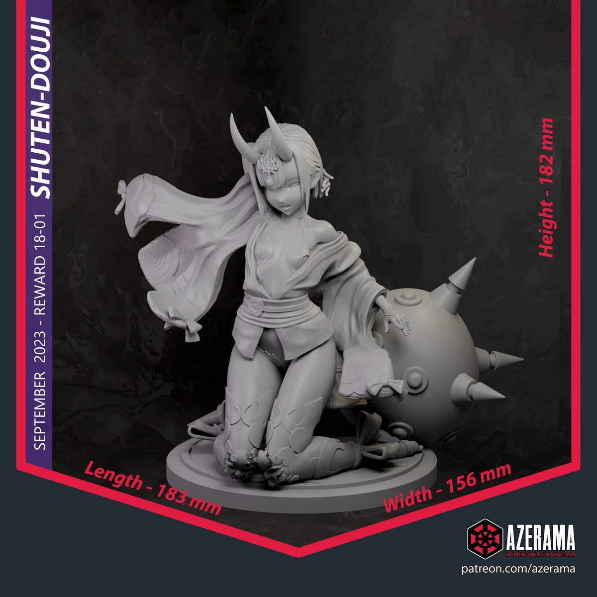 Shuten-Douji | Fan Art | 3D Printed Resin Model Garage Kit | *Un-Painted* | Azerama 5