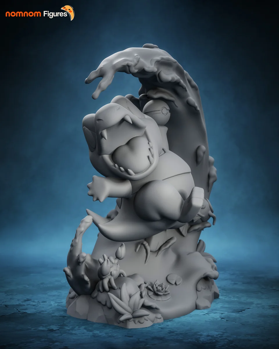 Chibi Totodile | Fan Art | 3D Printed Resin Model Garage Kit | *Un-Painted* | Nomnom 8