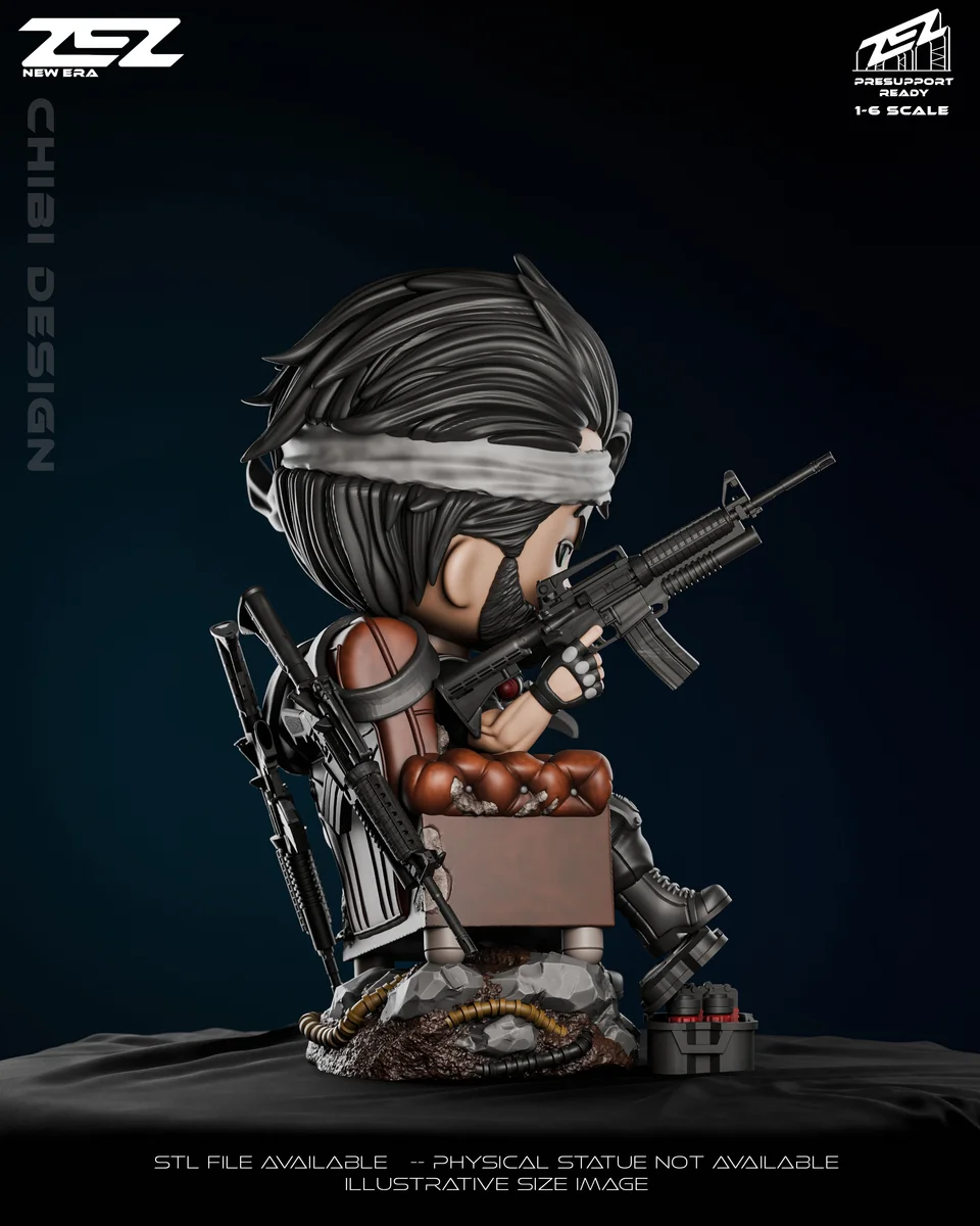 Chibi Punisher | Fan Art | 3D Printed Resin Model Garage Kit | *Un-Painted* | ZEZ Studio 5