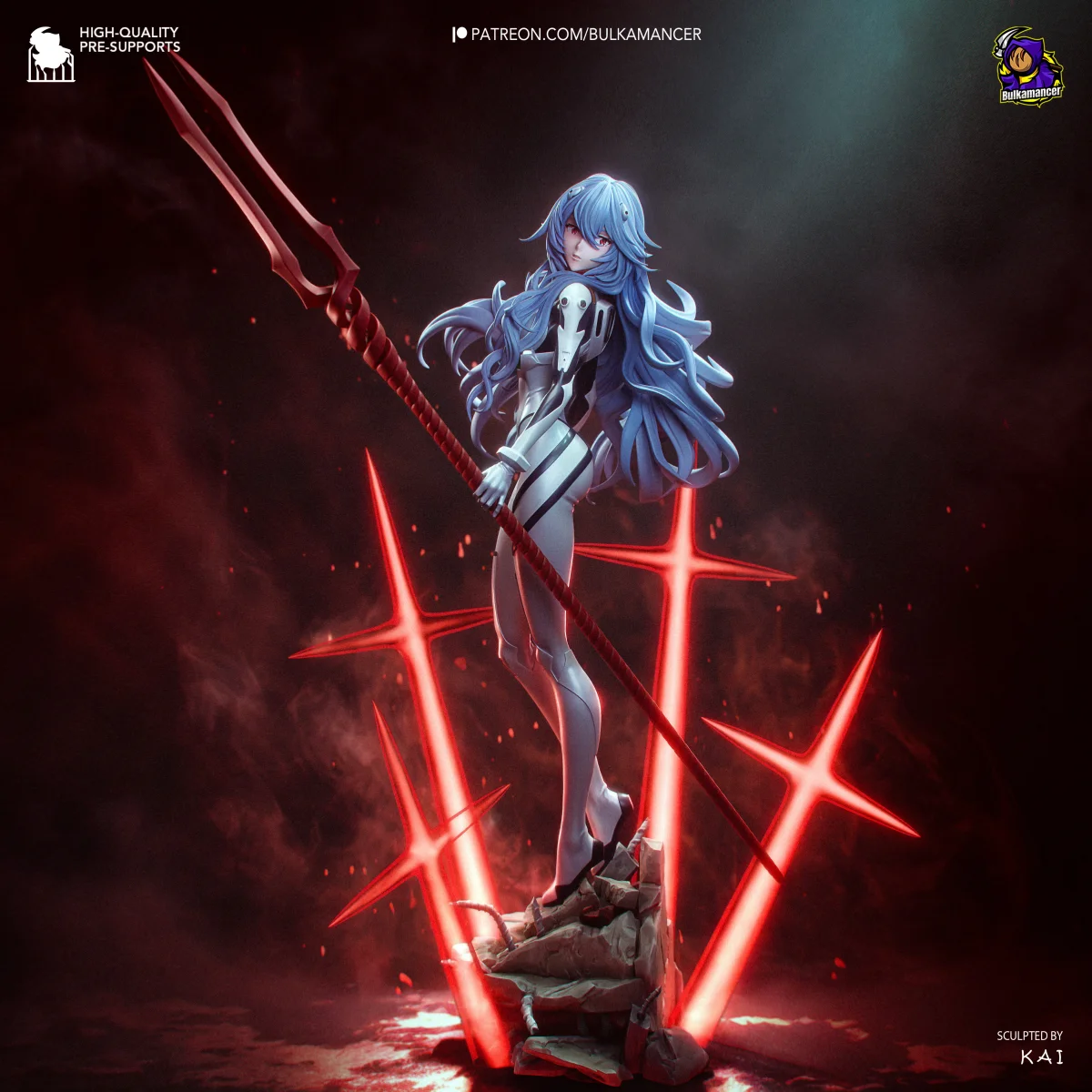 Ayanami Rei | Fan Art | 3D Printed Resin Model Garage Kit | *Un-Painted* | Bulkamancer 4