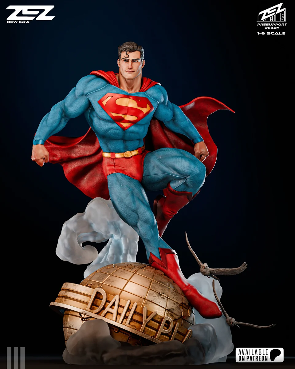 Superman | Fan Art | 3D Printed Resin Model Garage Kit | *Un-Painted* | ZEZ Studio 3