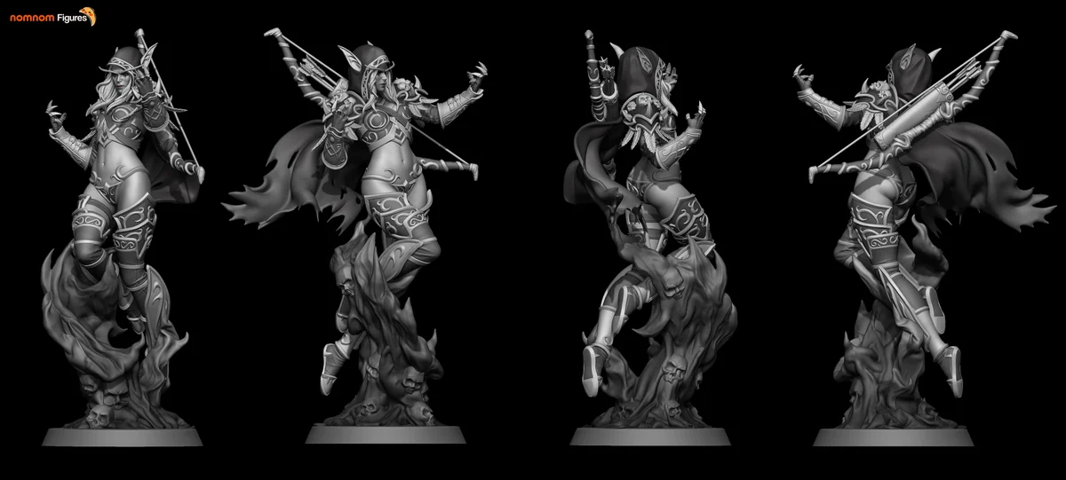 Sylvanas Windrunner | Fan Art | 3D Printed Resin Model Garage Kit | *Un-Painted* | Nomnom 3