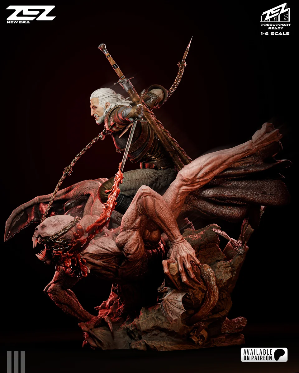 Geralt | Fan Art | 3D Printed Resin Model Garage Kit | *Un-Painted* | ZEZ Studio 13