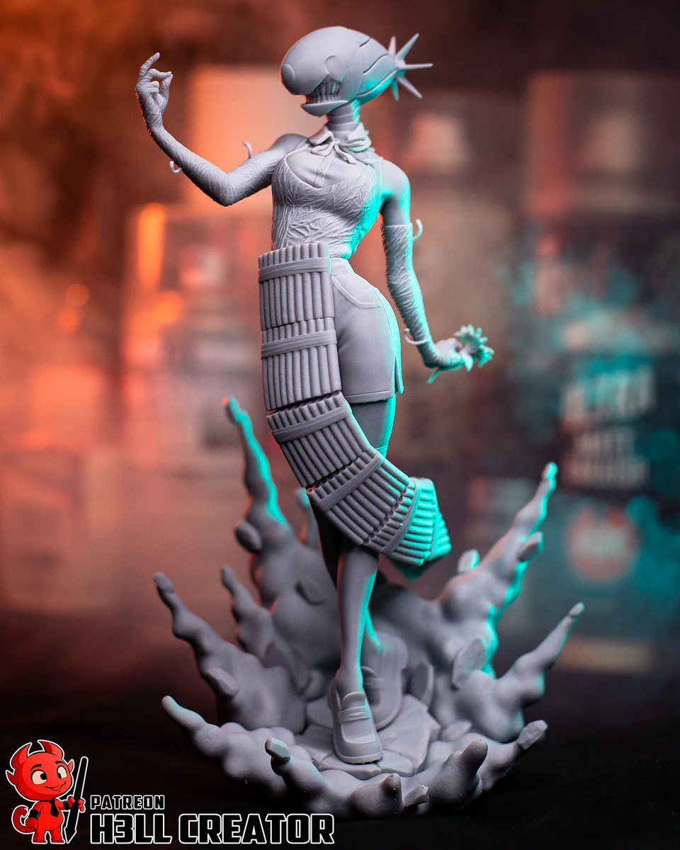 Reze | Fan Art | 3D Printed Resin Model Garage Kit | *Un-Painted* | H3LL Creator 9