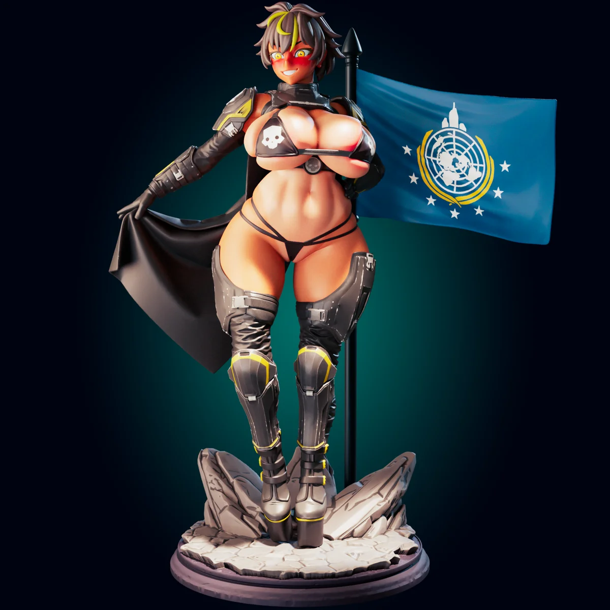 Helldivers Girl | Fan Art | 3D Printed Resin Model Garage Kit | *Un-Painted* | Officer Rhu 3