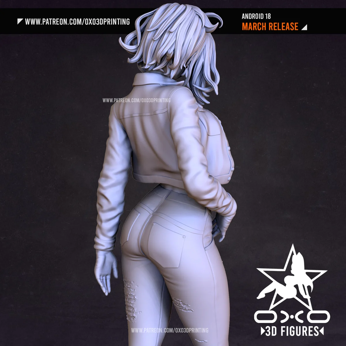 Android 18 | Fan Art | 3D Printed Resin Model Garage Kit | *Un-Painted* | OXO3D 5