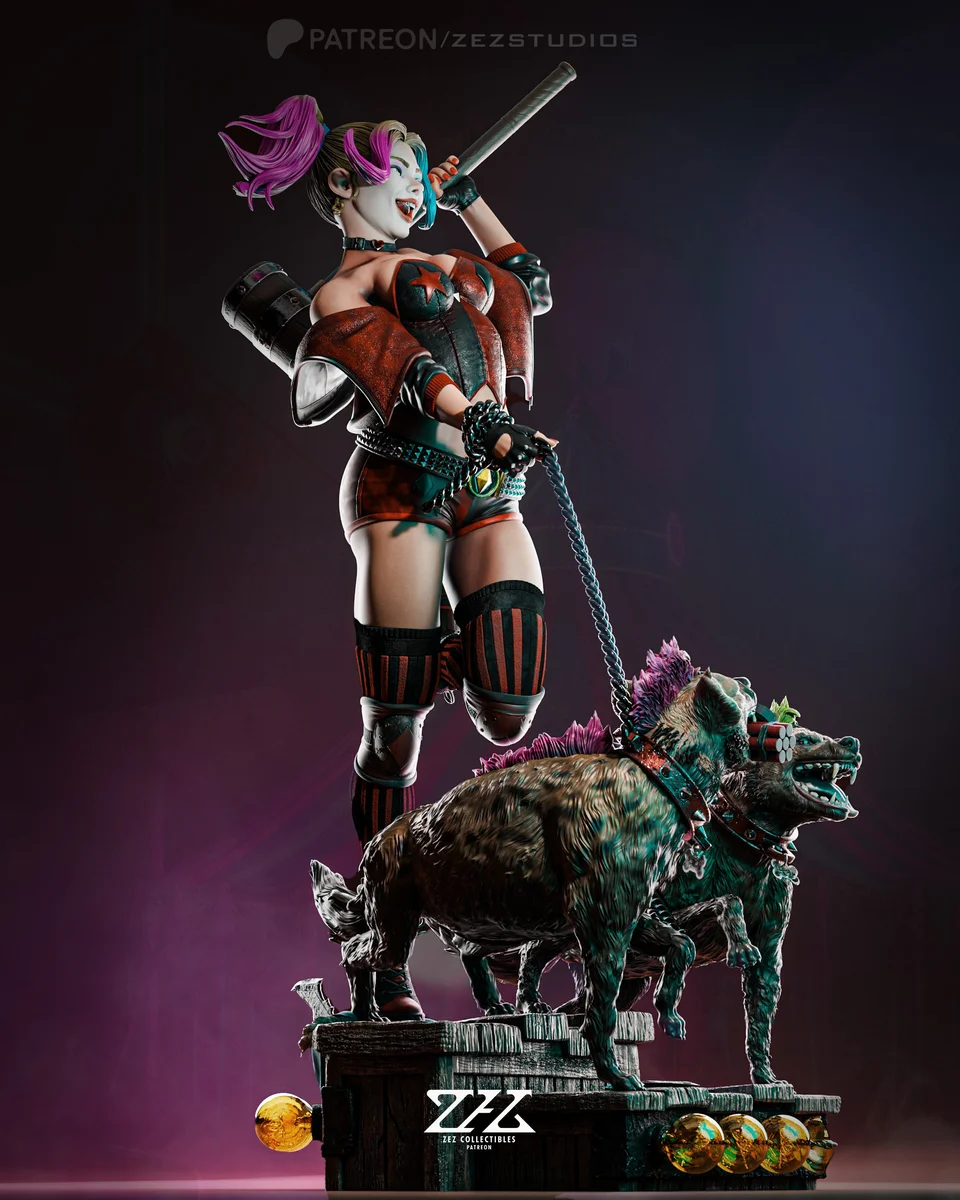 Harley Quinn | Fan Art | 3D Printed Resin Model Garage Kit | *Un-Painted* | ZEZ Studio 7