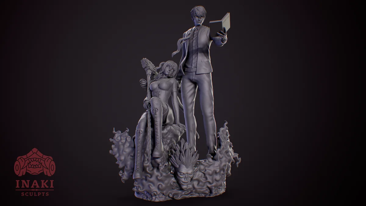 Light & Misa | Fan Art | 3D Printed Resin Model Garage Kit | *Un-Painted* | Inaki Sculpts 3
