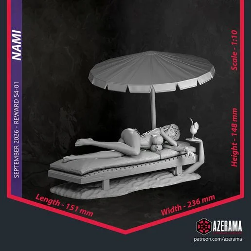 Nami | Fan Art | 3D Printed Resin Model Garage Kit | *Un-Painted* | Azerama 7
