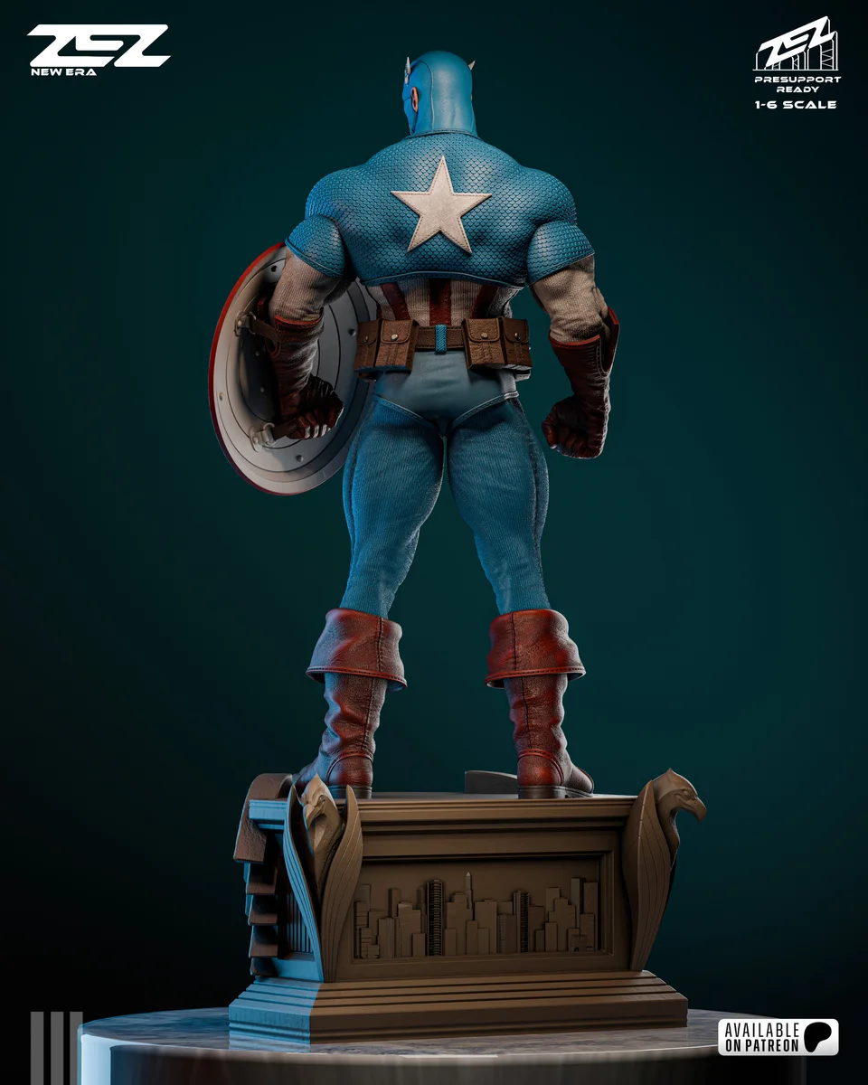 Captain America Museum | Fan Art | 3D Printed Resin Model Garage Kit | *Un-Painted* | ZEZ Studio 4
