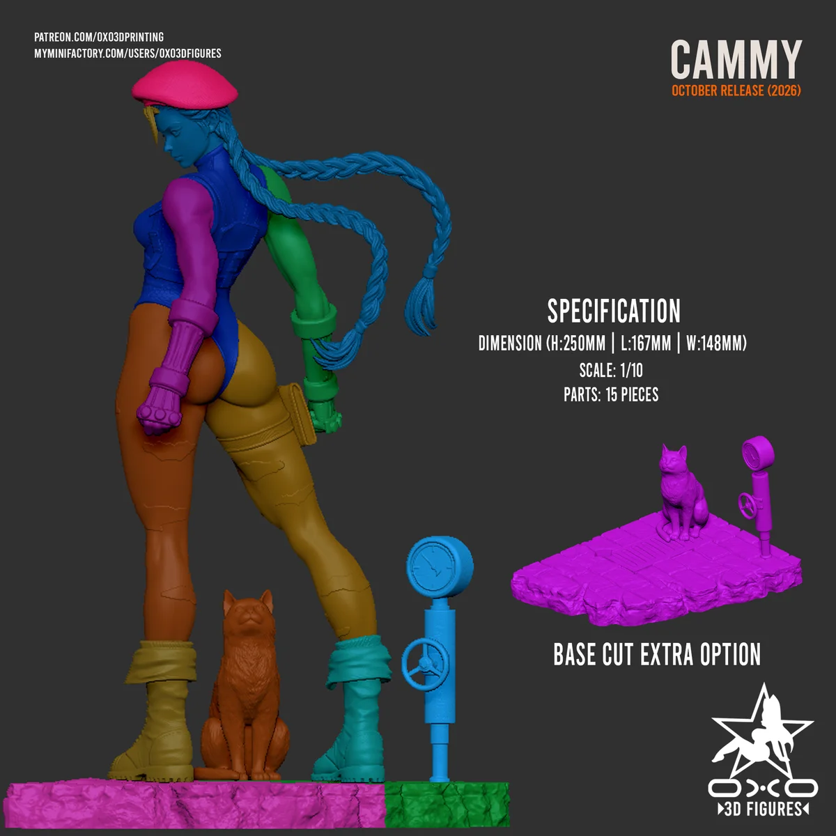 Cammy | Fan Art | 3D Printed Resin Model Garage Kit | *Un-Painted* | OXO3D 17