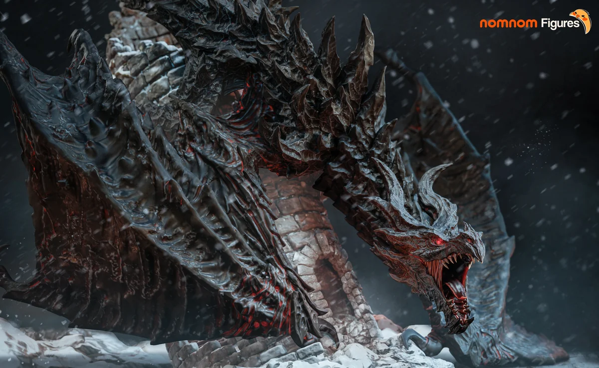 Alduin | Fan Art | 3D Printed Resin Model Garage Kit | *Un-Painted* | Nomnom 3