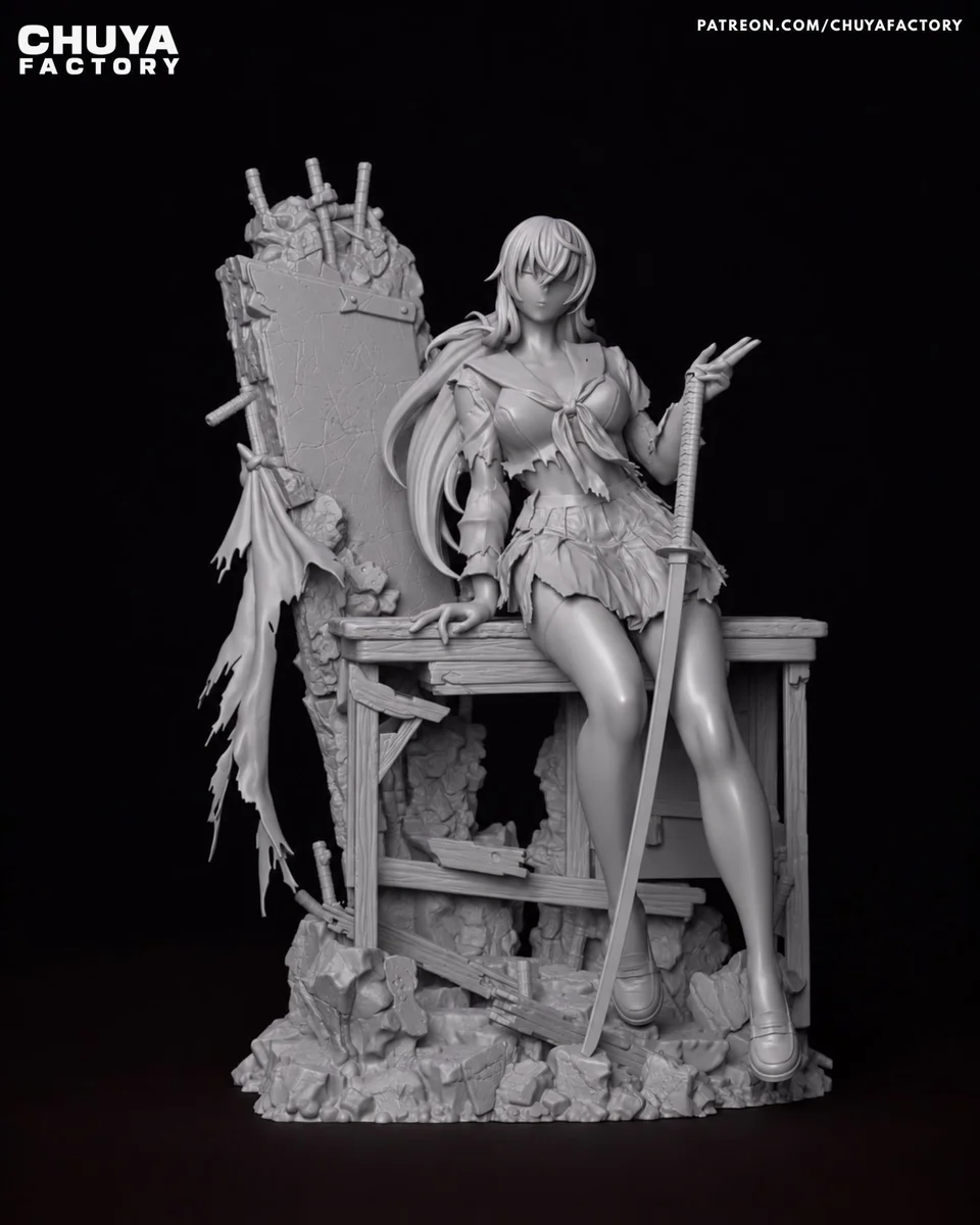 Saeko Busujima | Fan Art | 3D Printed Resin Model Garage Kit | *Un-Painted* | Chuya Factory 8