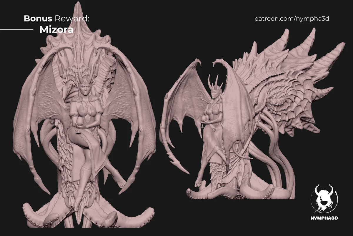 Mizora | Fan Art | 3D Printed Resin Model Garage Kit | *Un-Painted* | Nympha3D 6