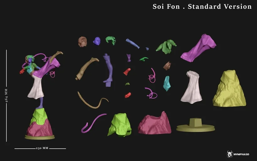 Soifon | Fan Art | 3D Printed Resin Model Garage Kit | *Un-Painted* | Nympha3D 7