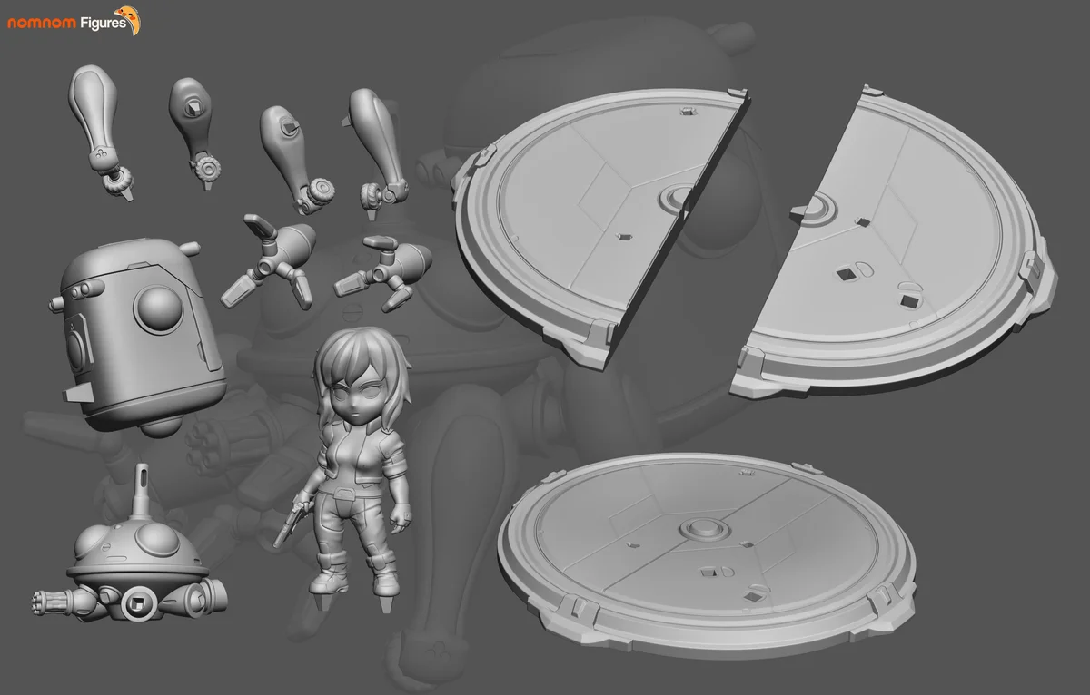 Chibi Motoko Kusanagi | Fan Art | 3D Printed Resin Model Garage Kit | *Un-Painted* | Nomnom 3