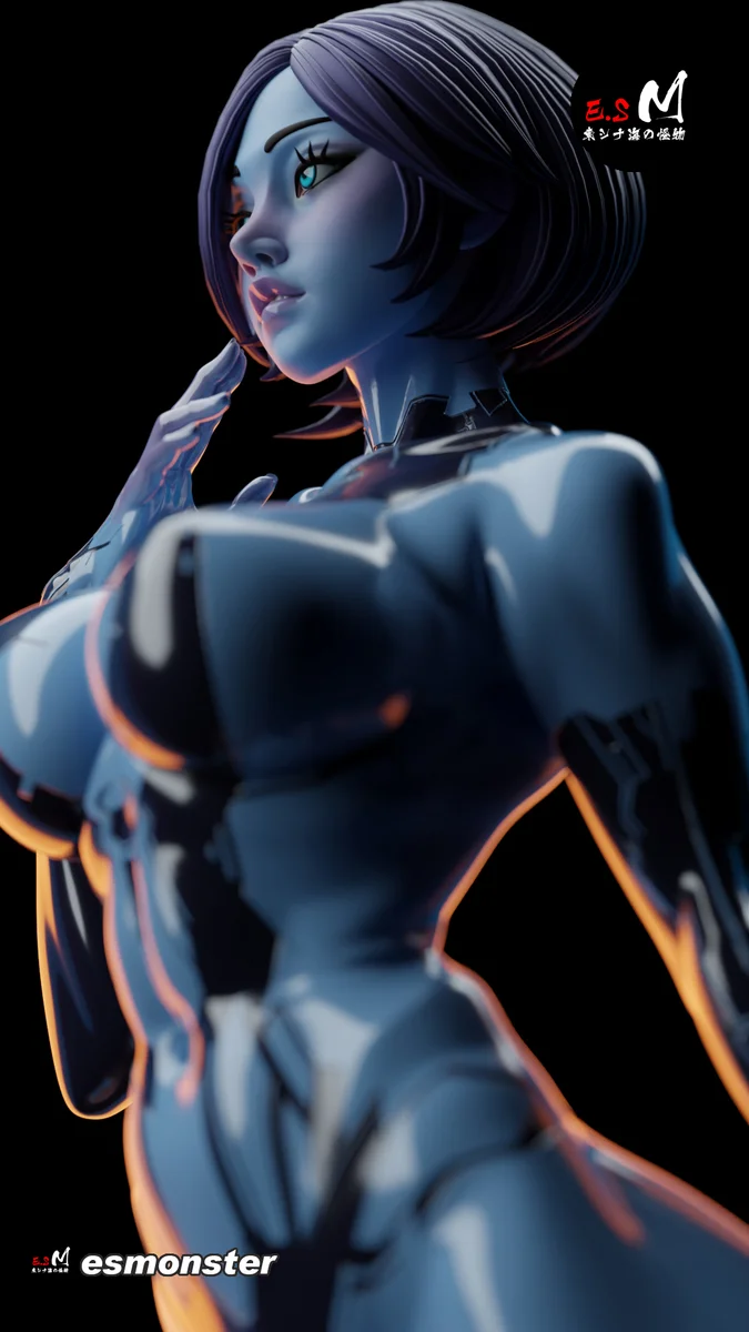 Cortana | Fan Art | 3D Printed Resin Model Garage Kit | *Un-Painted* | ES Monster 8