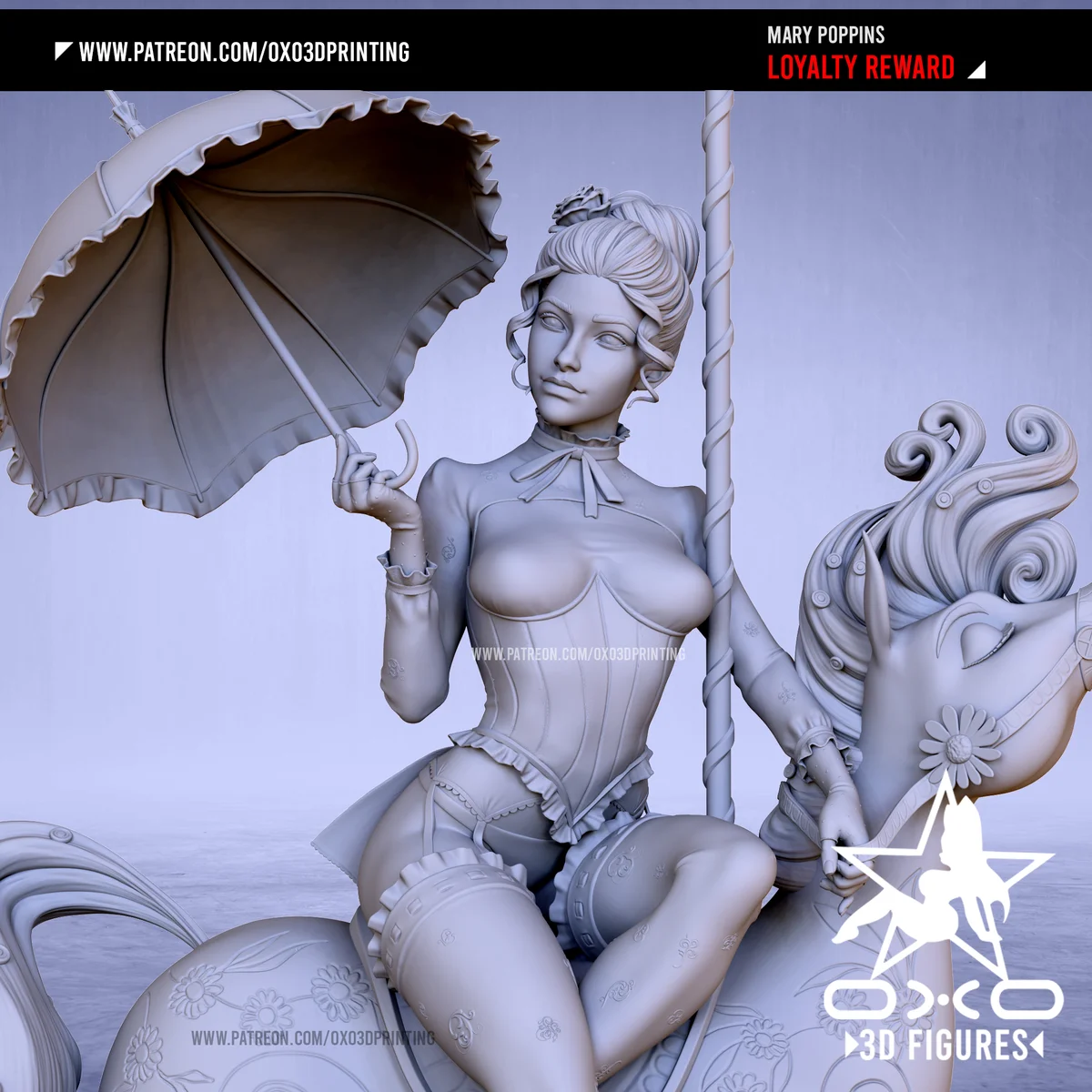 Ms Mary Poppins | Fan Art | 3D Printed Resin Model Garage Kit | *Un-Painted* | OXO3D 7