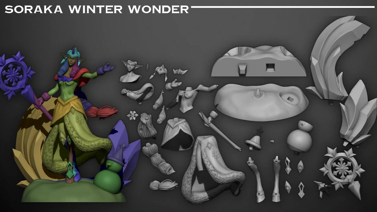 Soraka Winter Wonder | Fan Art | 3D Printed Resin Model Garage Kit | *Un-Painted* | Inaki Sculpts 6