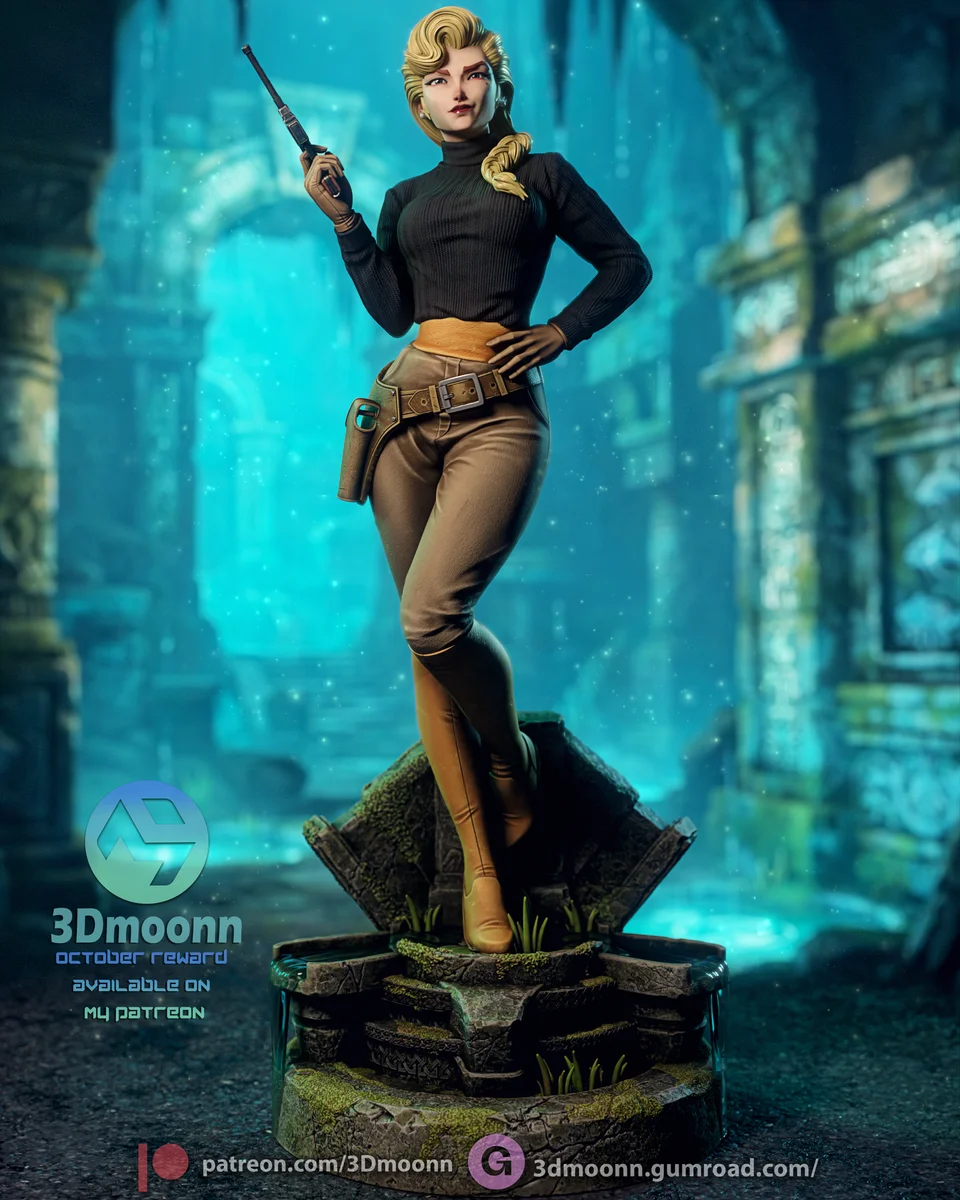 Helga Sinclair | Fan Art | 3D Printed Resin Model Garage Kit | *Un-Painted* | 3DMoonn 4