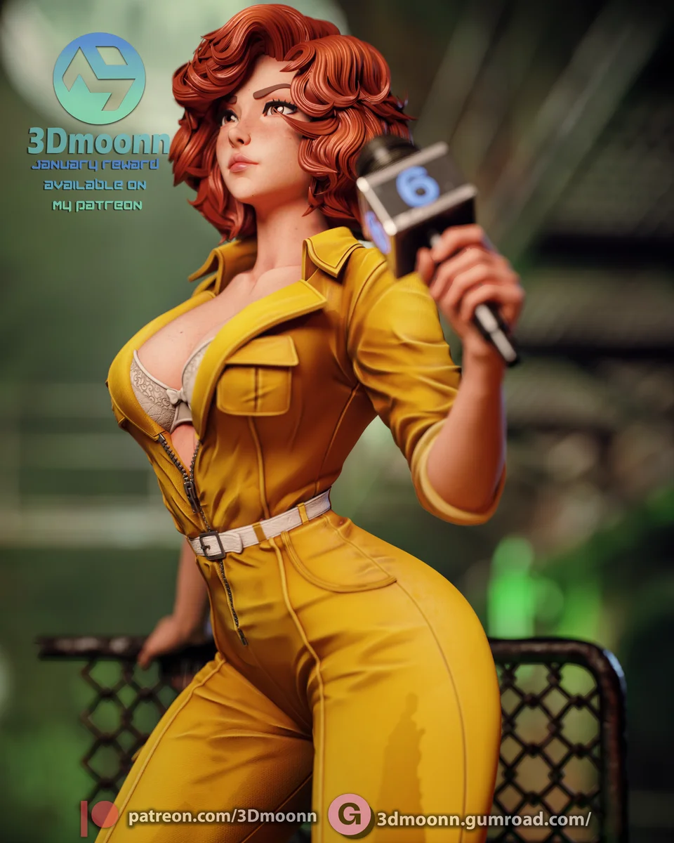 April O'Neil | Fan Art | 3D Printed Resin Model Garage Kit | *Un-Painted* | 3DMoonn 3