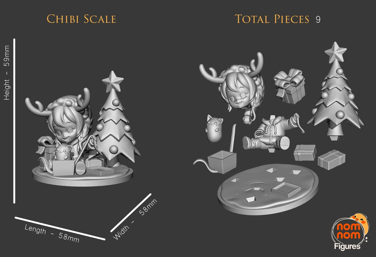 Chibi Nomi | Fan Art | 3D Printed Resin Model Garage Kit | *Un-Painted* | Nomnom 3