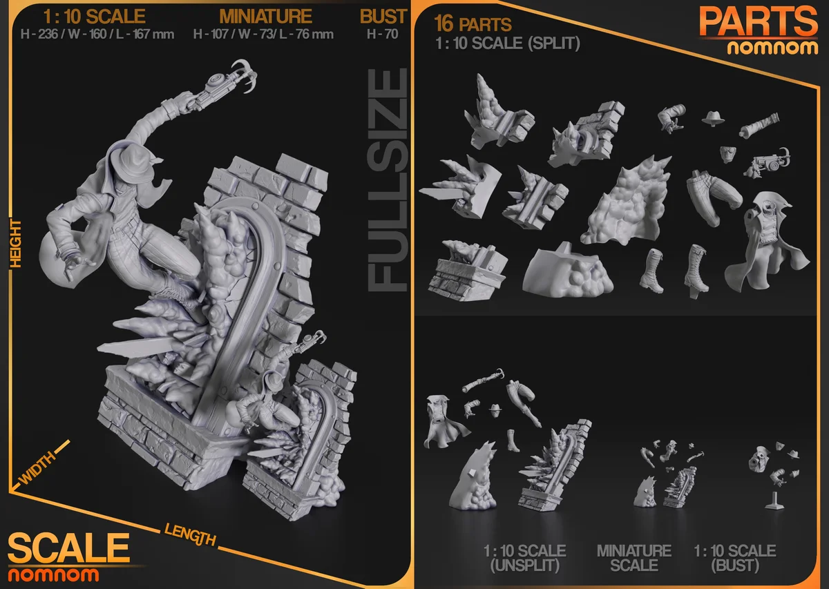 Spider-Noir | Fan Art | 3D Printed Resin Model Garage Kit | *Un-Painted* | Nomnom 3
