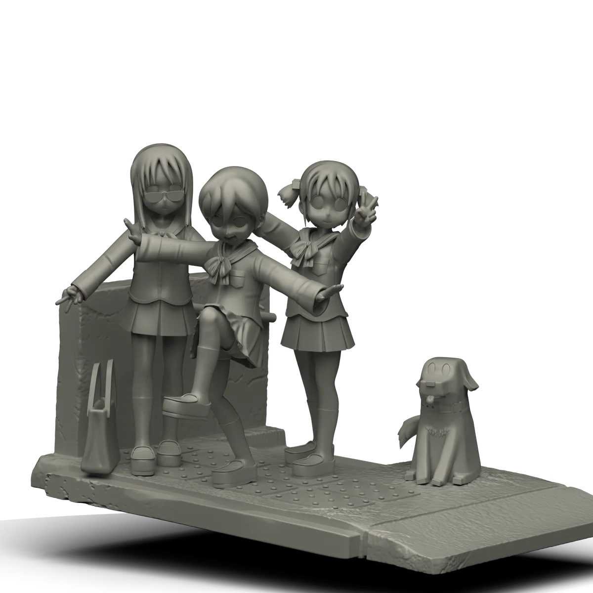 Nichijou Diorama | Fan Art | 3D Printed Resin Model Garage Kit | *Un-Painted* | Yoru Studio 7