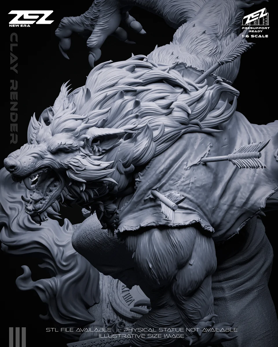 Werewolf | Fan Art | 3D Printed Resin Model Garage Kit | *Un-Painted* | ZEZ Studio 14