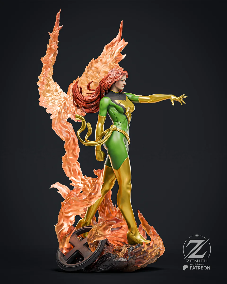 Jean Grey Phoenix | Fan Art | 3D Printed Resin Model Garage Kit | *Un-Painted* | Zenith Studios 8