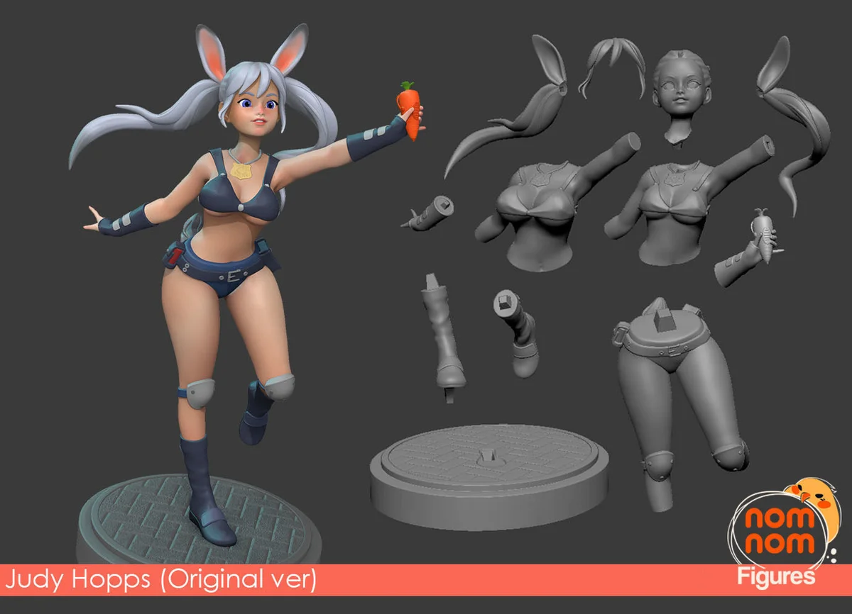 Judy Hopps - Zootopia | Fan Art | 3D Printed Resin Model Garage Kit | *Un-Painted* | Nomnom 7