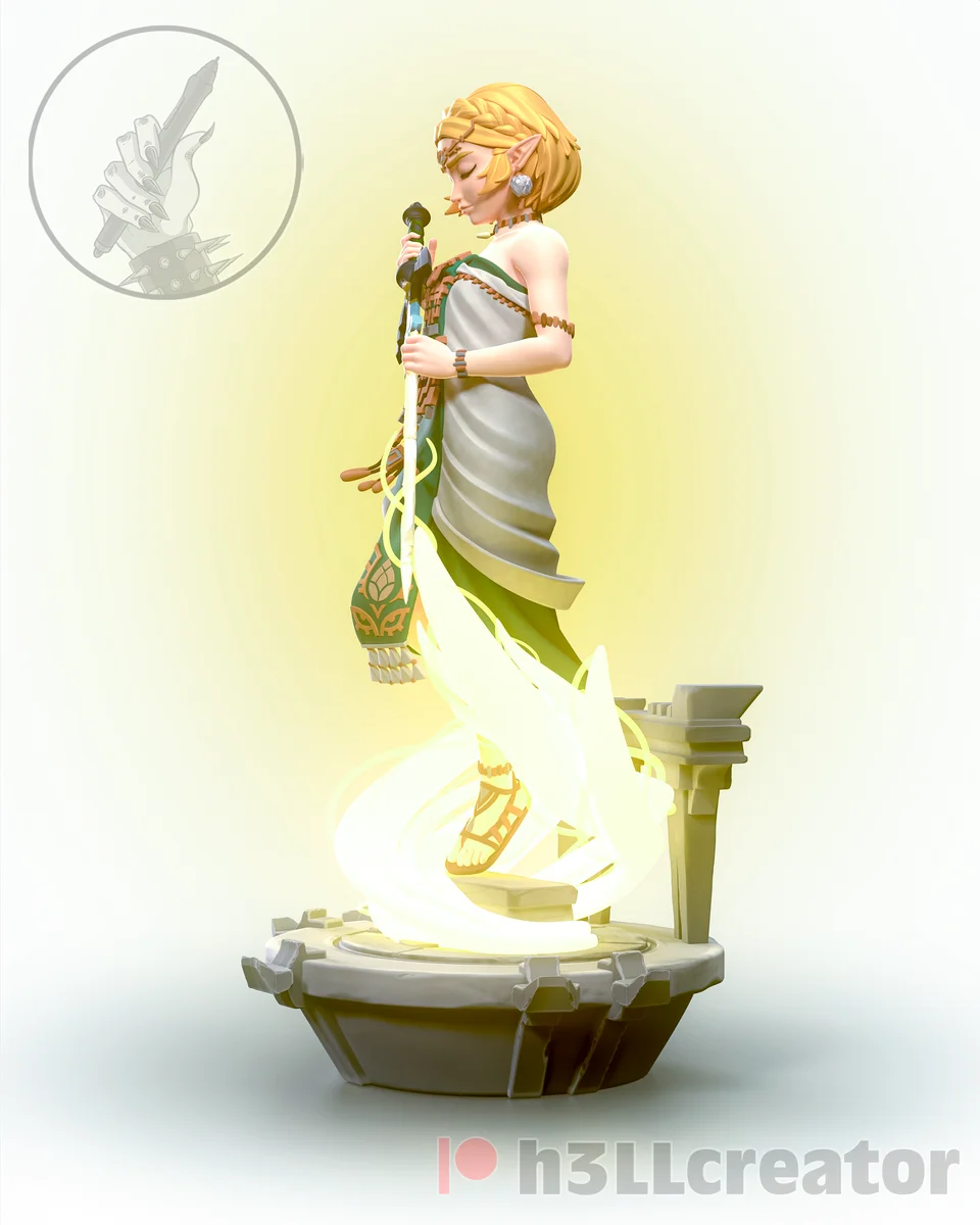 Zelda | Fan Art | 3D Printed Resin Model Garage Kit | *Un-Painted* | H3LL Creator 5