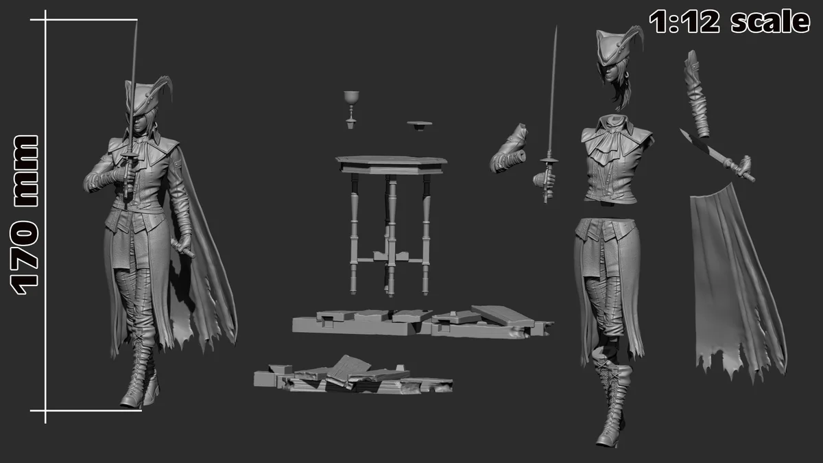 Lady Maria | Fan Art | 3D Printed Resin Model Garage Kit | *Un-Painted* | H3LL Creator 7