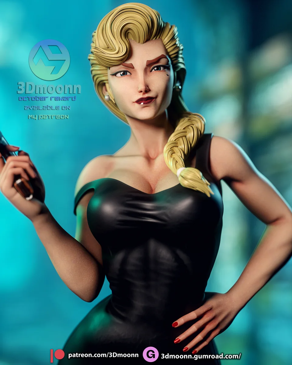 Helga Sinclair | Fan Art | 3D Printed Resin Model Garage Kit | *Un-Painted* | 3DMoonn 9